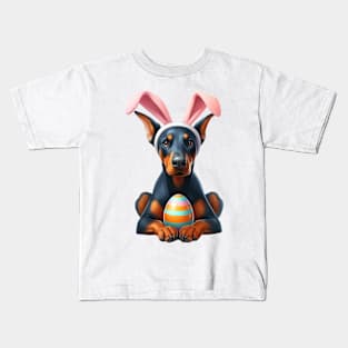 Easter Doberman Pinscher Dog Kids T-Shirt